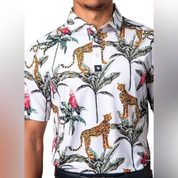 Bad Birdie Other - Bad Birdie Wildlife Polo Tropical Golf Shirt Size Small EUC